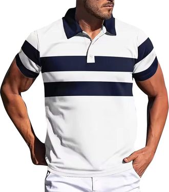 Generic Mens Polo Shirts Short Sleeve Collared Cotton Designer Adult Cool Golf Outfit Breathable Summer Athletic Summer Casual Smart Big and Tall Tees Button 