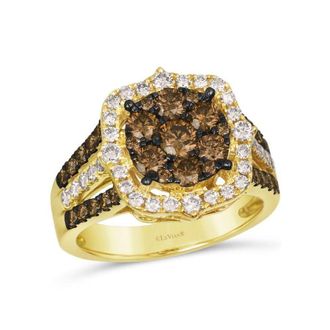 Le Vian Ladies Cluster Ring featuring 1 1/4 cts. Chocolate Diamonds set in 14K Honey Gold