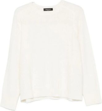 Fabiana Filippi Jersey de cuello redondo adornado - Knitwear - Mujer - Blanco - 3XS
