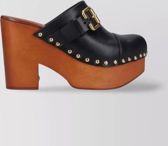 Chloé studded detailing platform mules