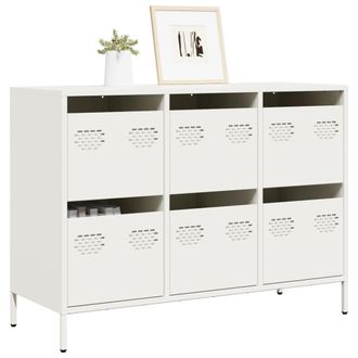 Berkfield Home Sideboard&not;White 101.5x39x73.5 cm Cold-rolled Steel in White