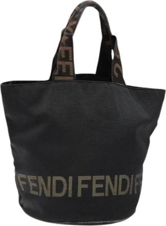 Fendi Tweedehands Canvas handtassen - Dames - Vintage Shopper - Zwart - ONE Size - Vintage
