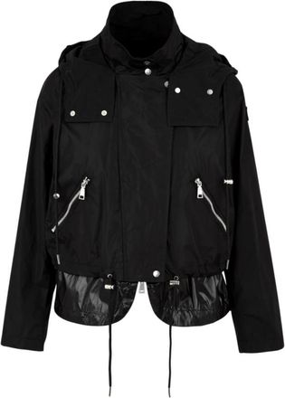 Add Zwarte jas met ritssluiting en verstelbare taille - Dames - Zomerjassen - Zwart - M - Jassen