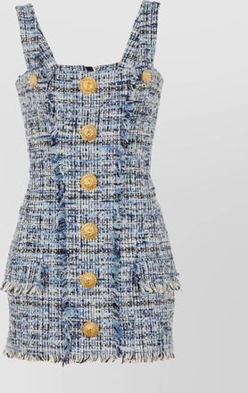 Balmain embroidered tweed bustier mini dress