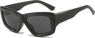 Generic Mens Square Outdoor Sunglasses Womens Sports Driving Sun Glasses(Black)