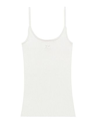 Courr&egrave;ges Neutrals Reedition Ribbed Knit Tank Top