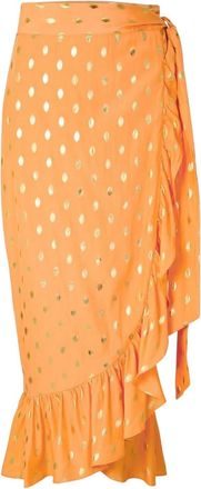 Never Fully Dressed Dames/dames Polka Dot Midi Rokje (Perzik)