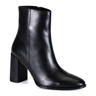 Diba TRAV LER Sleek Leather Ankle Bootie in Black at Nordstrom, Size 6.5