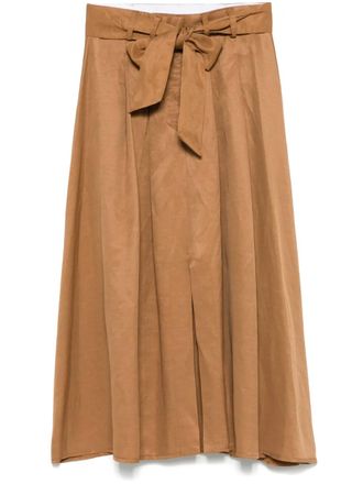 Kaos pleated midi skirt - Brown