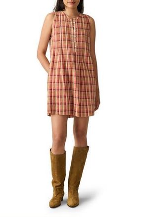 Faherty Isha Plaid Sleeveless Organic Cotton Minidress in Sunset Gingham at Nordstrom Rack, Size Xx-Small