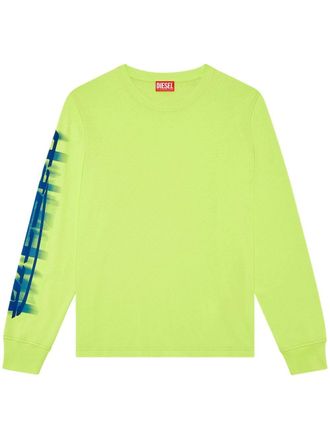 Diesel T-Just-Ls-Slits-N2 T-shirt - men - Organic Cotton/Viscose/Polyester/Acrylic/Polyamide - L - Green