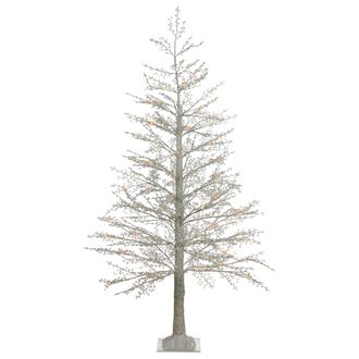 Beliani &Aacute;rbol De Navidad Artificial Para Interior Y Exterior Con Luces Led Modernos Interiores Estilo Preiluminado 180 Cm Blanco Suontee
