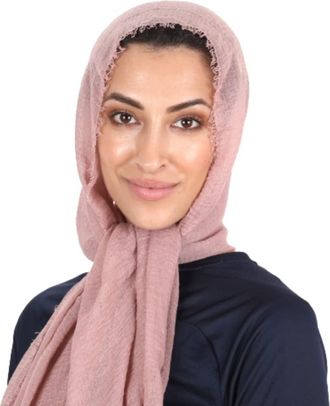 Generic Scarfs for Women Crimp Crinkle Hijab Scarf for Women Abaya Head Scarf Neck Scarf turban head wrap for women Muslim Hijab Dusty Rose Color Scarf