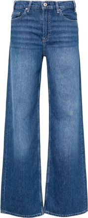 AG - Adriano Goldschmied high-rise wide-leg jeans - women - Cotton/Recycled Cotton - 27 - Blue