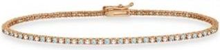 Allurez Alternating Diamond & Aquamarine Eternity Tennis Bracelet 14K Rose Gold (0.97ct)
