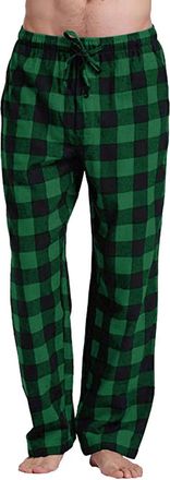 Generic Mens Pyjama Bottoms Checked Pants Cotton Plaid Pyjamas Long Thermal Sleep Nightwear Trousers Mens Bottoms Nightwear and Cosy Loungewear Pants Ultra So