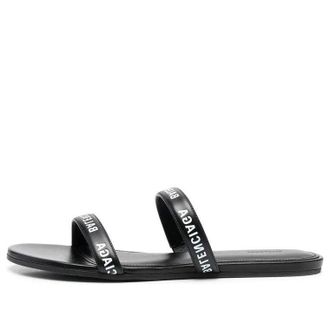 Balenciaga (WMNS) Balenciaga Logo Sandals Calf Black 694999WCAE11090