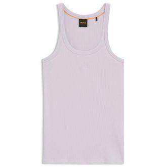 BOSS Racer-back tank top in stretch cotton