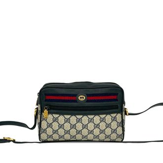Gucci Pre-owned Womens Gg Supreme Web Crossbody - Dark Green Textile - One Size