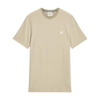 Lyle & Scott Tops, Heren, Beige, XL, Katoen, Graphic Jacquard T-Shirt