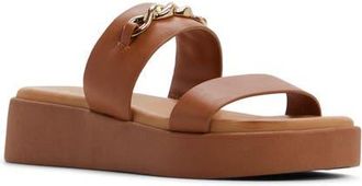 Aldo Halamaever Platform Slide Sandal in Medium Brown at Nordstrom, Size 7.5