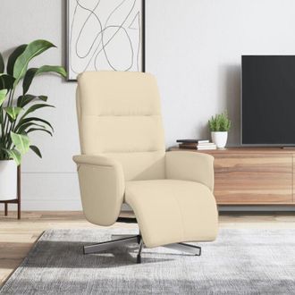 vidaXL Sill&oacute;n Reclinable Con Reposapi&eacute;s Tela Color Crema Vidaxl