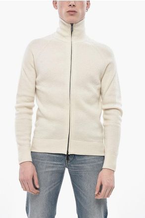 Paolo Pecora Ribbed Virgin Wool Full-Zip Sweater size M