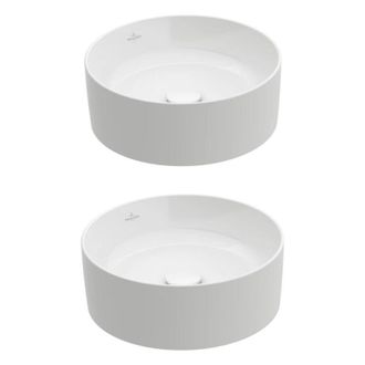 Villeroy & Boch Villeroy&boch - Conjunto De Dos Lavabos Sobre Encimera Redondos 40 X 40 Villeroy Et Boch Collaro Blanco
