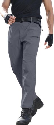 Generic Mens Hiking Cargo Pants Plus Size Waterproof Trousers - Thermal Lined Work Trousers Mens - Straight Leg Joggers Winterpants Trouser Cargo Workpants Wa