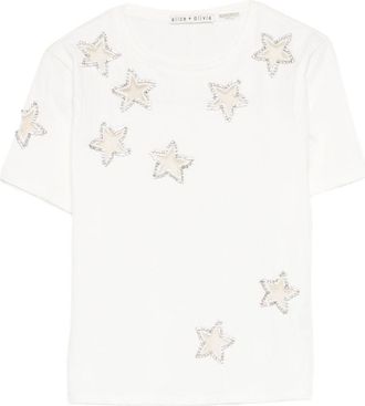 Alice & Olivia Alice + Olivia besticktes Baumwoll-T-Shirt