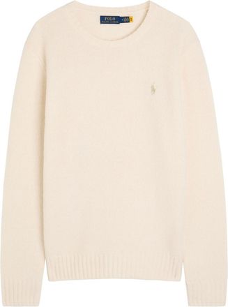 Polo Ralph Lauren Logo-embroidered Wool-blend Jumper - Ecru - Xxl