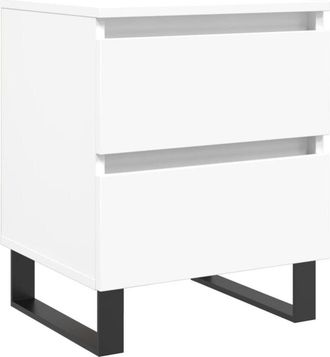 vidaXL Mesita De Noche Madera Contrachapada Blanco 40x35x50 Cm Vidaxl