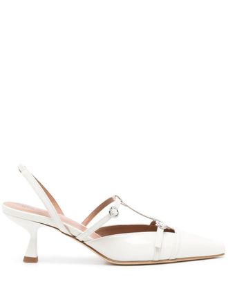 Scarosso 50mm Selena patent-leather pumps - White