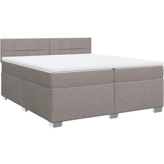 vidaXL Cama Box Spring Con Colch&oacute;n Tela Gris Taupe 200x200 Cm Vidaxl