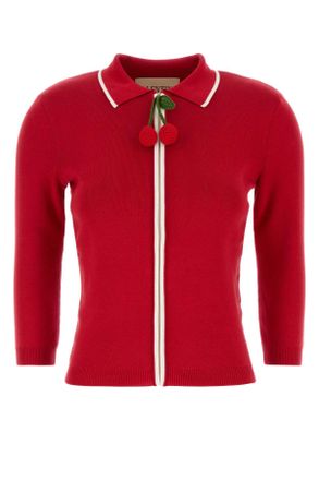 Valentino Garavani Red Cotton Cardigan
