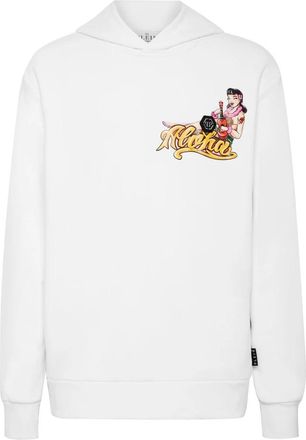 Philipp Plein Hooded Sweatshirt Hawaii - Heren - Hoodies - Wit - 5XL - Katoen - Hoodies & sweatvesten