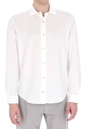 Eleventy White Cotton Jersey Casual Shirt