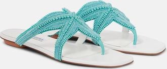 Aquazzura Sandali Reef Star in pelle con cristalli