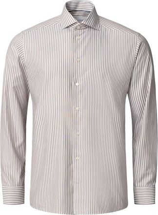 Eton Slim Fit Gestreepte Signature Oxford Shirt - Heren - Casual Overhemden - Bruin - 2XL - Katoen - Overhemden