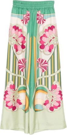 La DoubleJ Floral Striped Trousers