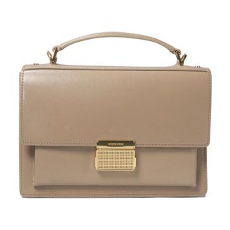 Golden Goose Handbags, female, Beige, Size: ONE SIZE Beige Crossbody Bag with Gold Details