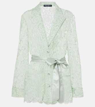 Dolce & Gabbana Belted lace blazer