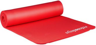 Relaxdays 4 Esterillas Yoga Plegables Y Acolchadas, Colchonetas Fitness, Mat Ejercicios En Casa, Pilates, Caucho, 60x180 Cm, Rojo