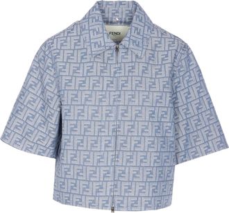 Fendi Ff Logo Denim Shirt
