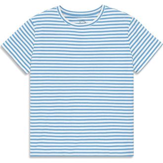 primary Adult Easy Crewneck Stripe Tee in Cornflower White Stripe at Nordstrom, Size Xx-Large