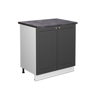 Vicco Armario Bajo Para Fregadero Fame-line, Antracita-oro, 80 Cm Con Estante, Et Antracita Vicco
