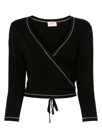 Repetto wrap-design top - women - Viscose/Elastane - M - Black