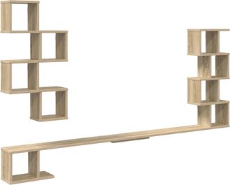 vidaXL Estante De Tv Montado En La Pared Roble Sonoma 160 X 15 X 94 Cm Vidaxl