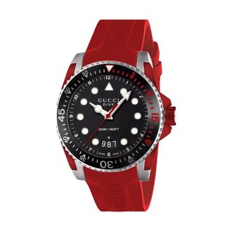 Gucci Accessoires, Heren, Rood, ONE Size, Duikhorloge