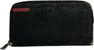 Prada Pre-owned Vintage Portemonnee - Dames - Vintage Accessoires - Zwart - ONE Size - Katoen - Vintage